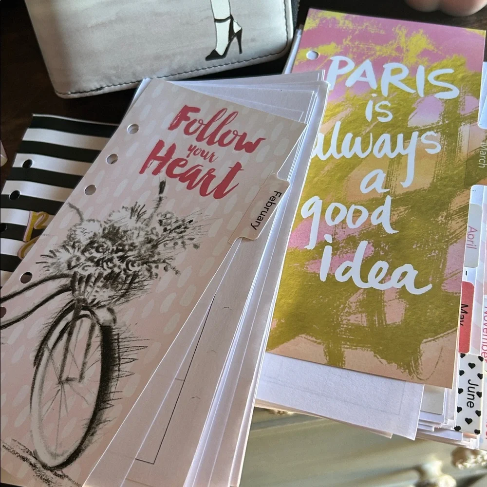 🎀 Recollections Planner Paris Theme Inserts Rare VHTF Zipper ✨🎀